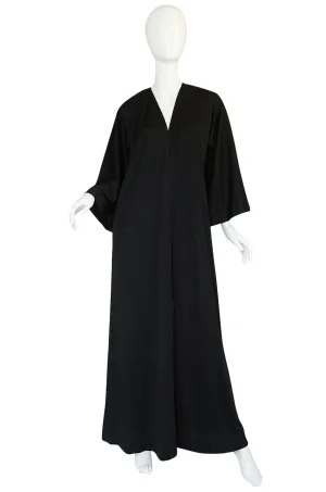 1970s Halston Simple & Chic Black Jersey Caftan Dress