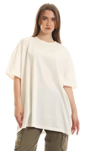 97231 Loose Fit Comfy Half Sleeves T-Shirt - Off White