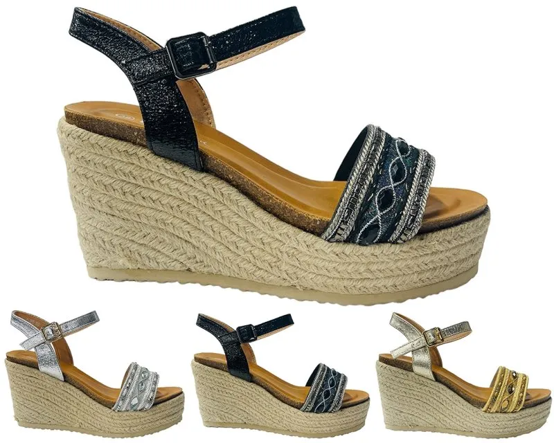 Ankle Strap Espadrilles Wedge Platform Sandals