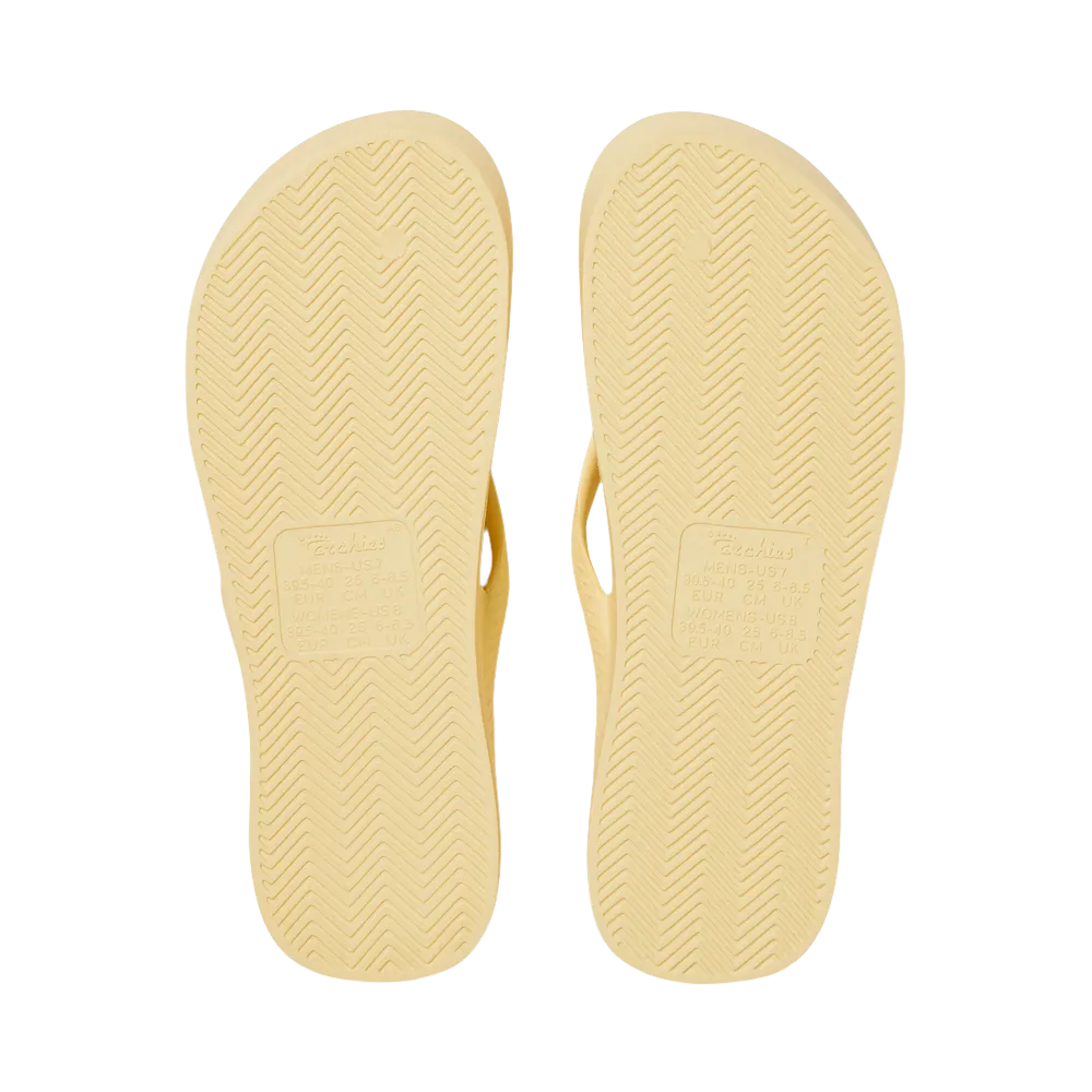 Archies Arch Support Flip Flops - Lemon