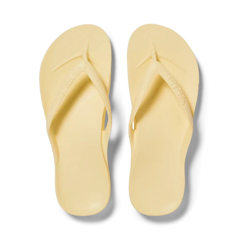 Archies Arch Support Flip Flops - Lemon