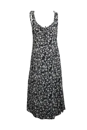 Auguste - Black & White Floral Print Sleeveless Midi Dress Sz M