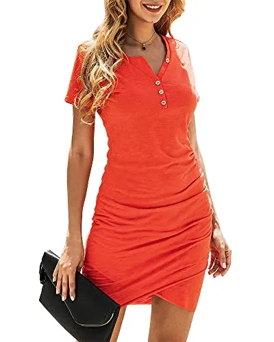 BTFBM Women's Modern/Fitted, Orange Red, Small