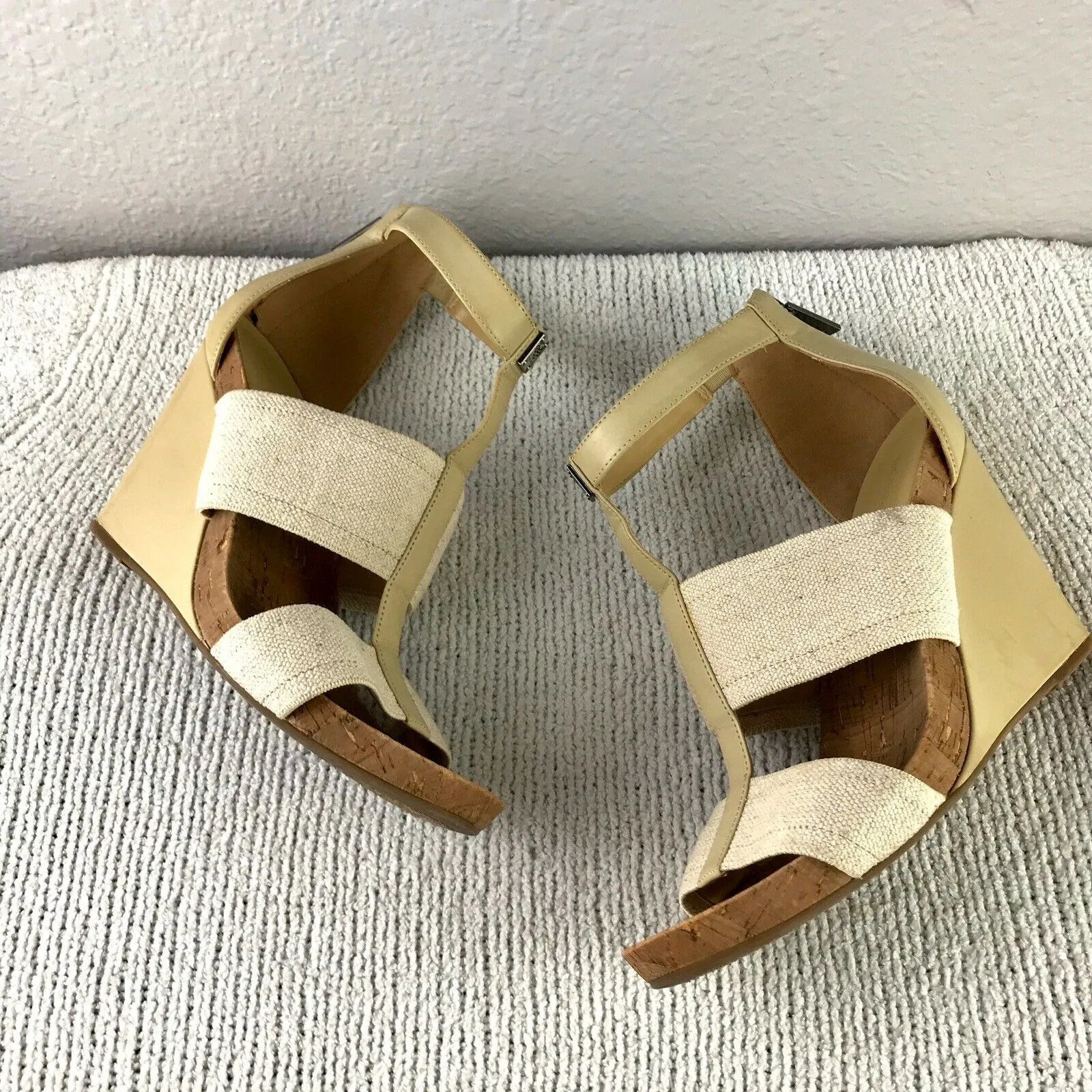 Canvas Strappy Wedge Sandals