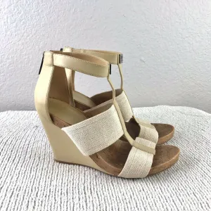 Canvas Strappy Wedge Sandals