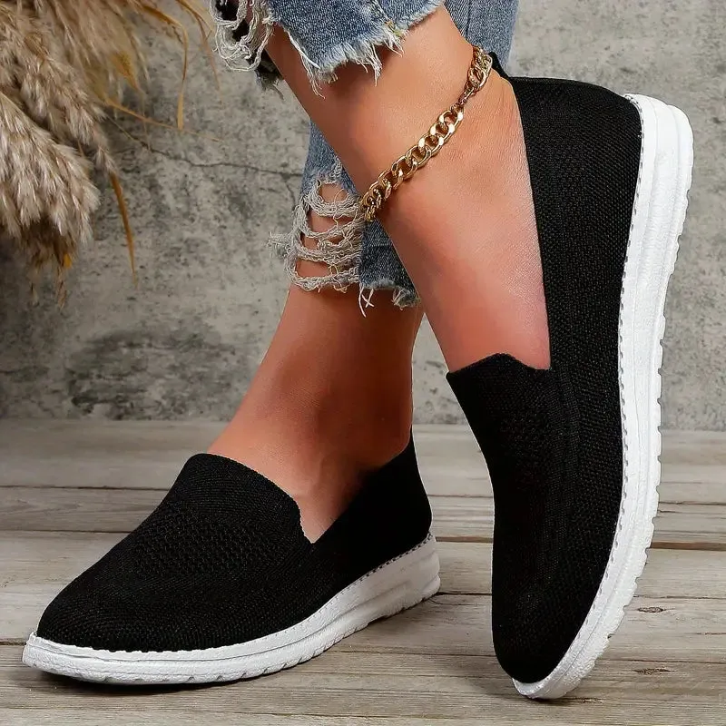 Casual, ademende gebreide slip-on sneakers voor buiten