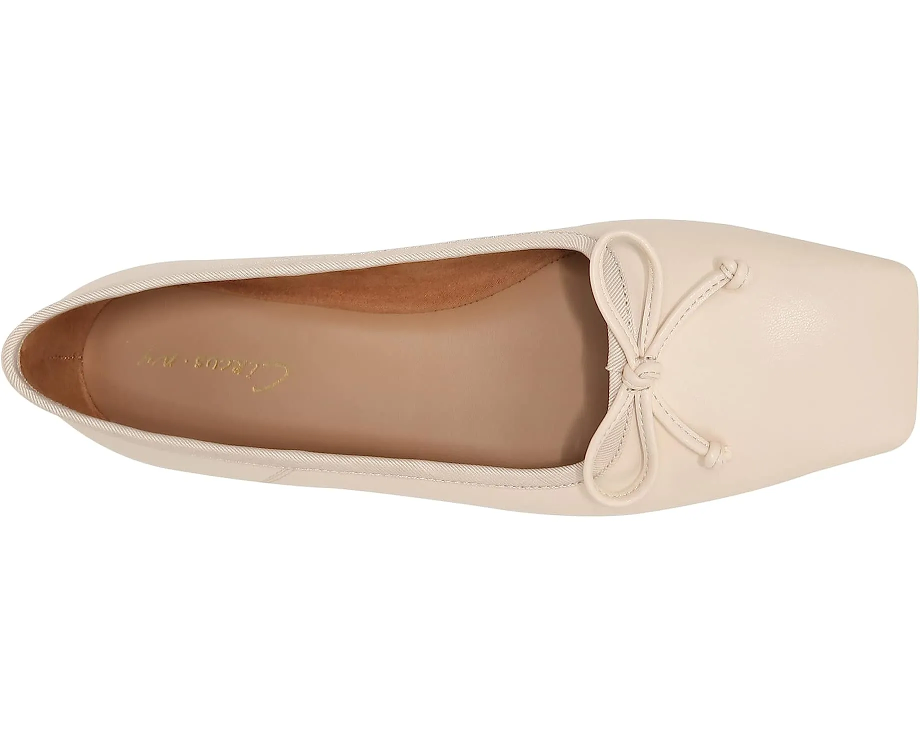 Circus By Sam Edelman Teresa Vanilla Bean Bow Detail Vamp Square-Toe Ballet Flat