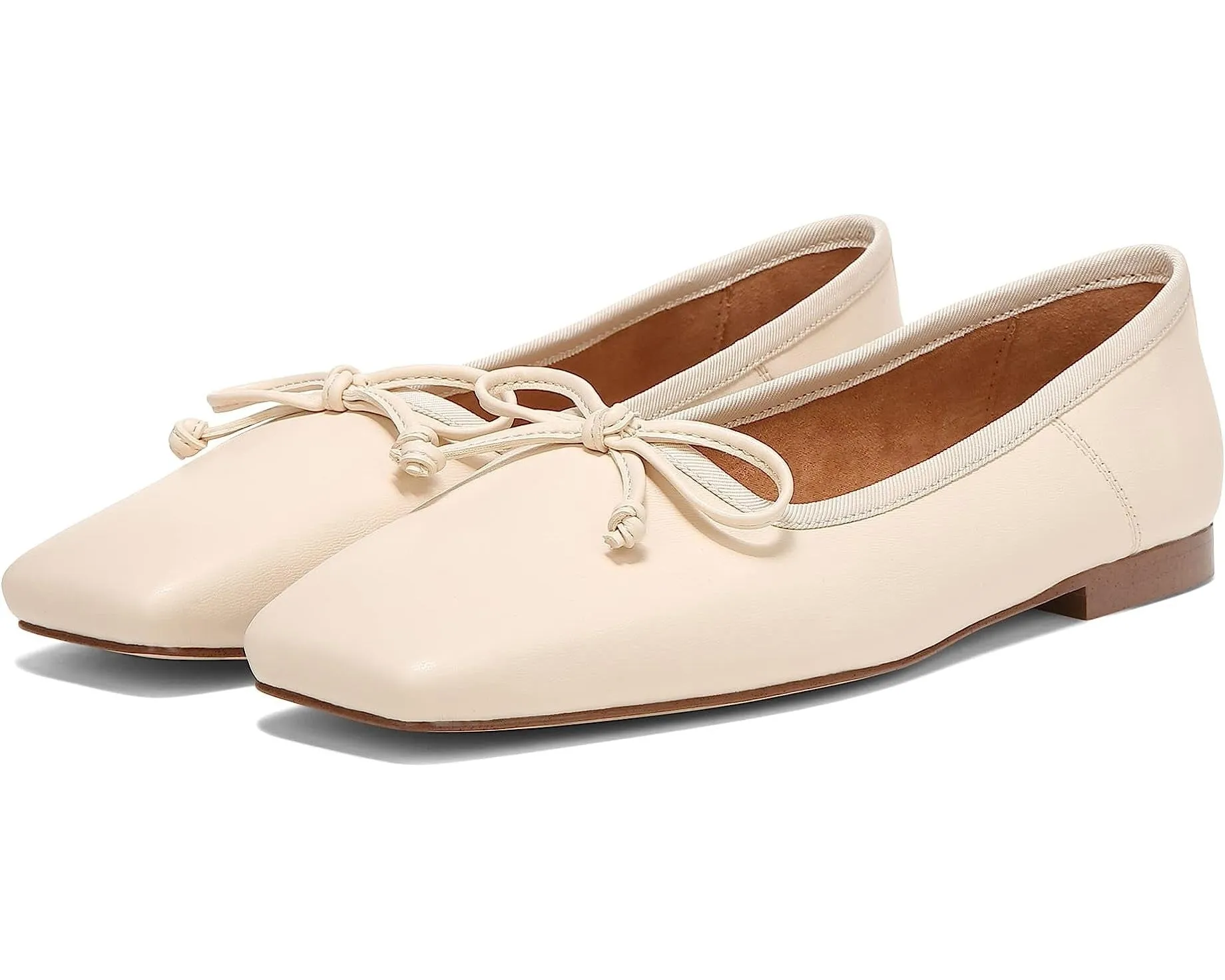 Circus By Sam Edelman Teresa Vanilla Bean Bow Detail Vamp Square-Toe Ballet Flat