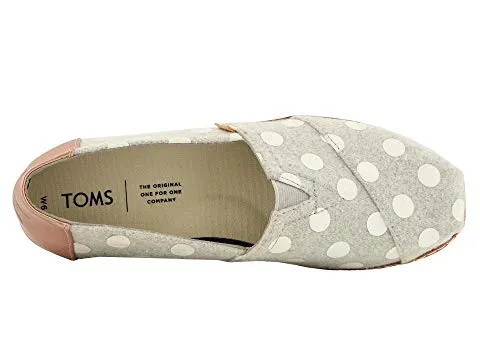 Classic Drizzle Grey Dots Felt on Leather Slip-Ons