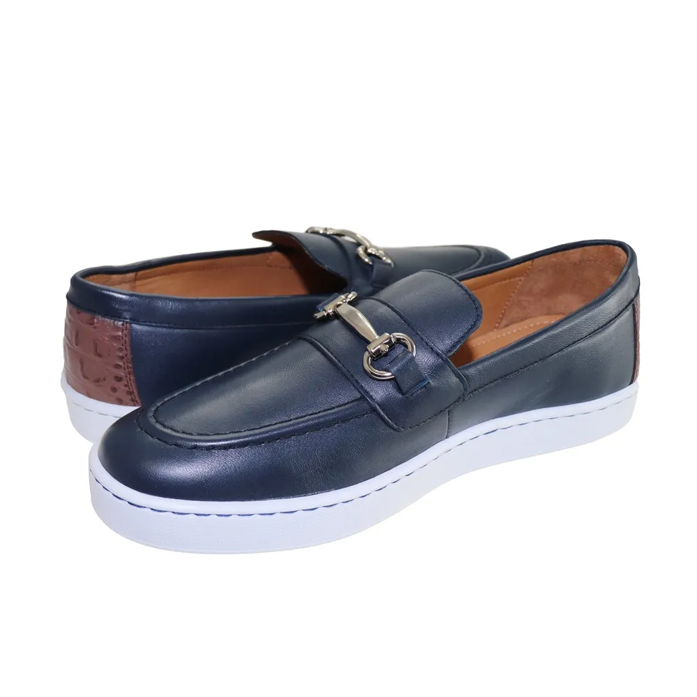 Clubhouse 'Bridge Bits' Leather Golf Slip-On Sneaker in Navy by T.B. Phelps