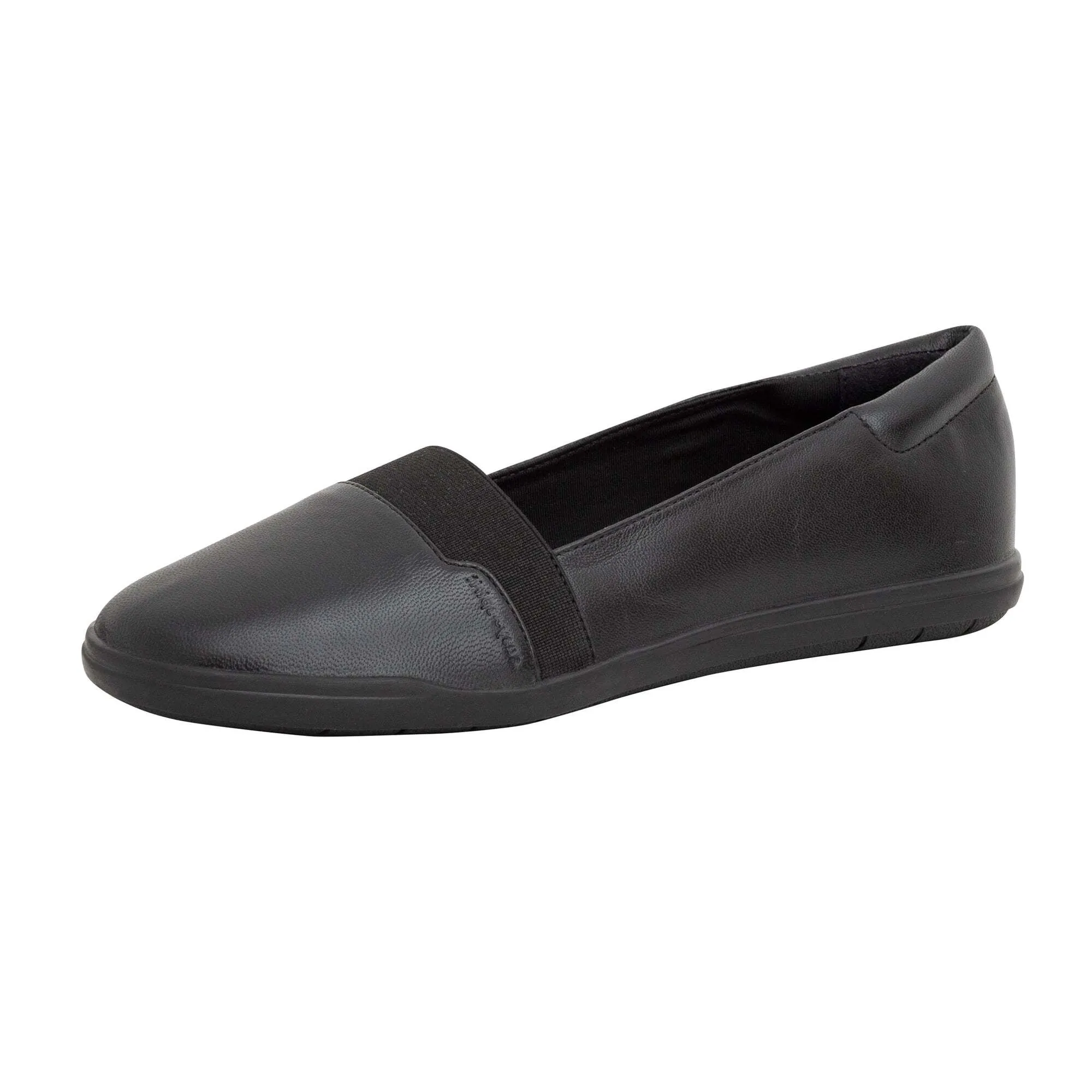 Easy Spirit Bounce Round Black Toe Slip On Ultra Light Cushioned Ballet Flats