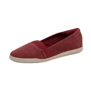 Easy Spirit Bounce Round Dark Red Toe Slip On Ultra Light Cushioned Ballet Flat