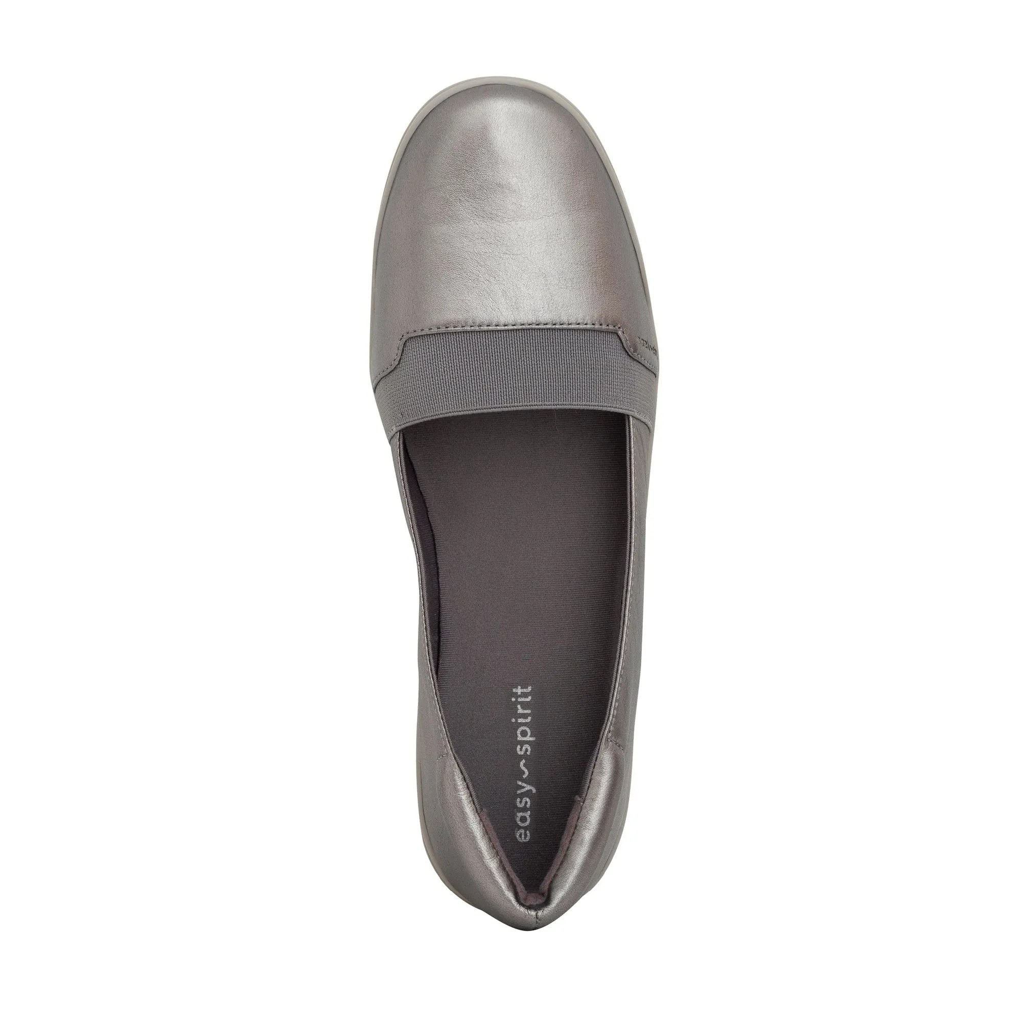 Easy Spirit Bounce Round Pewter Toe Slip On Ultra Light Cushioned Ballet Flats