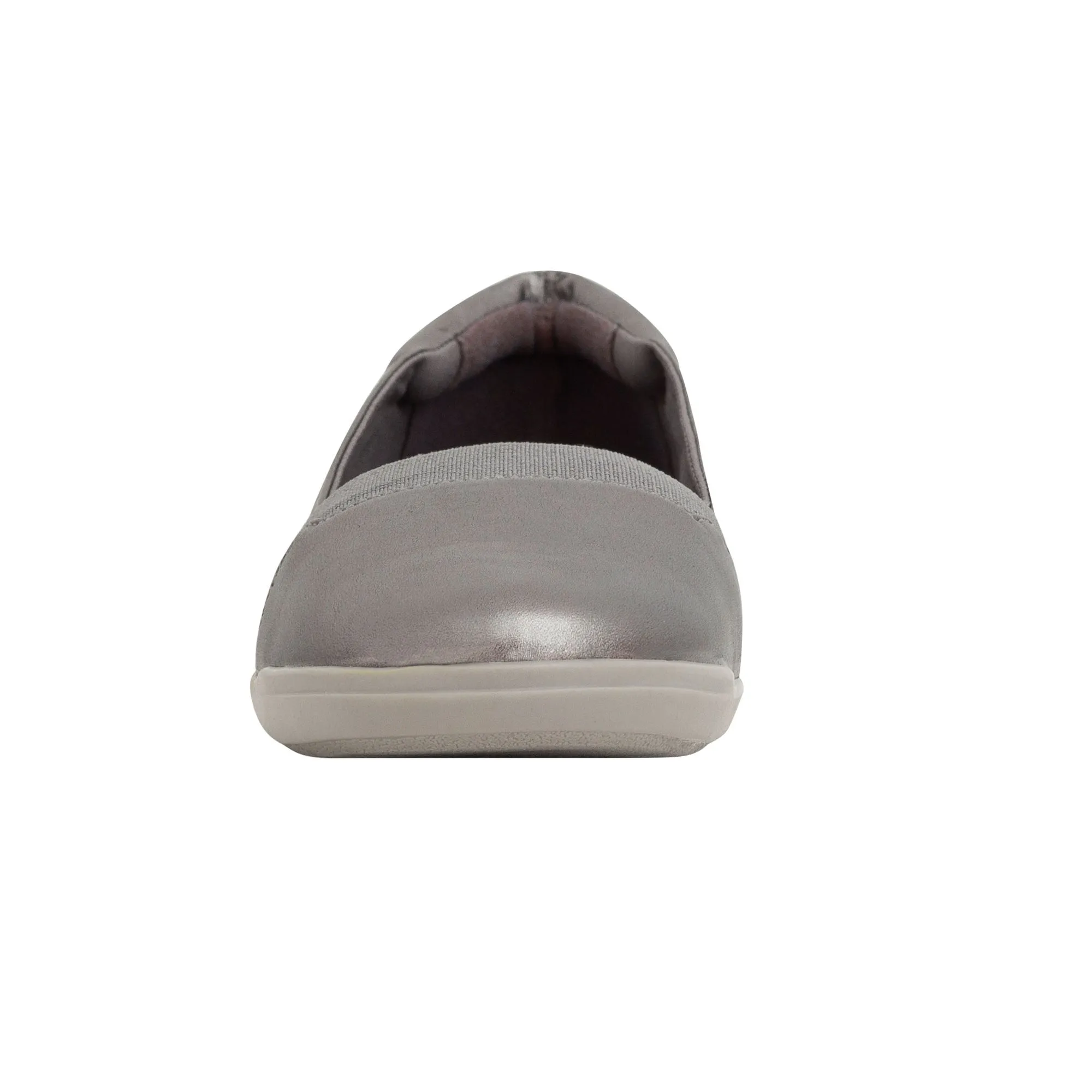 Easy Spirit Bounce Round Pewter Toe Slip On Ultra Light Cushioned Ballet Flats