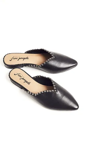 Free People Studded Newport Flats Black