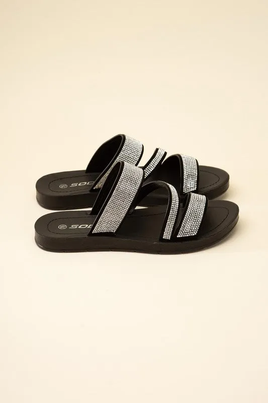 FS Clearance ZEAL-S Rhinestone Strap Sandals