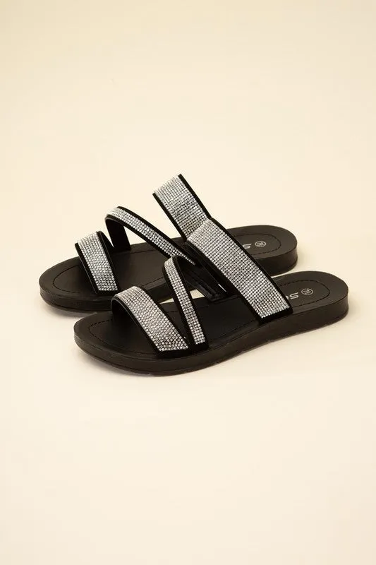 FS Clearance ZEAL-S Rhinestone Strap Sandals