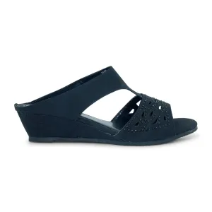 Grace Black Wedge Mules for Women