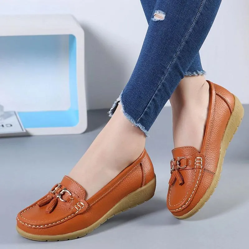 Leather Breathable Moccasins For Women's