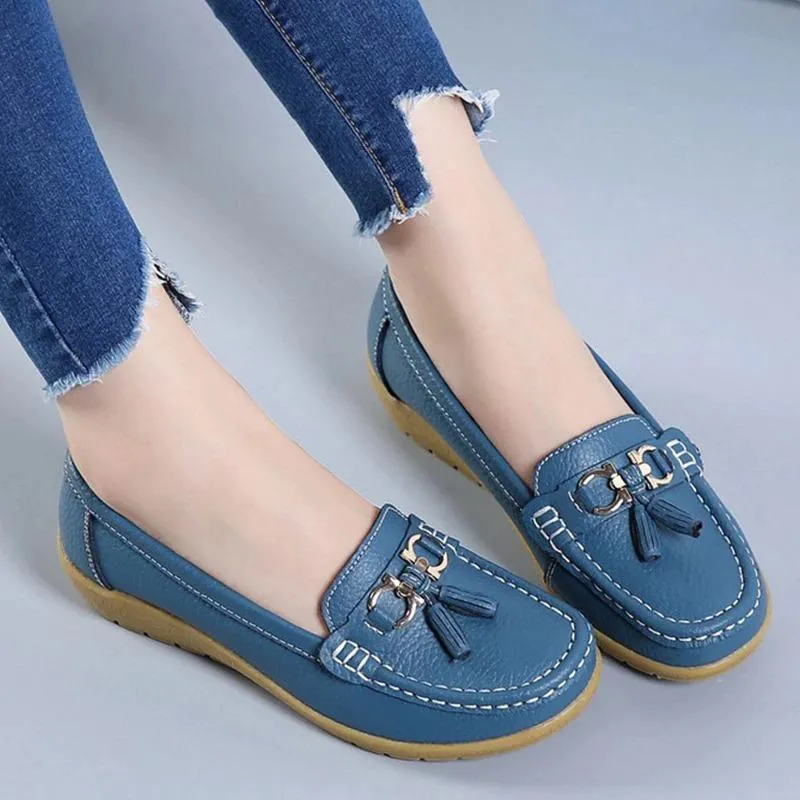 Leather Breathable Moccasins For Women's