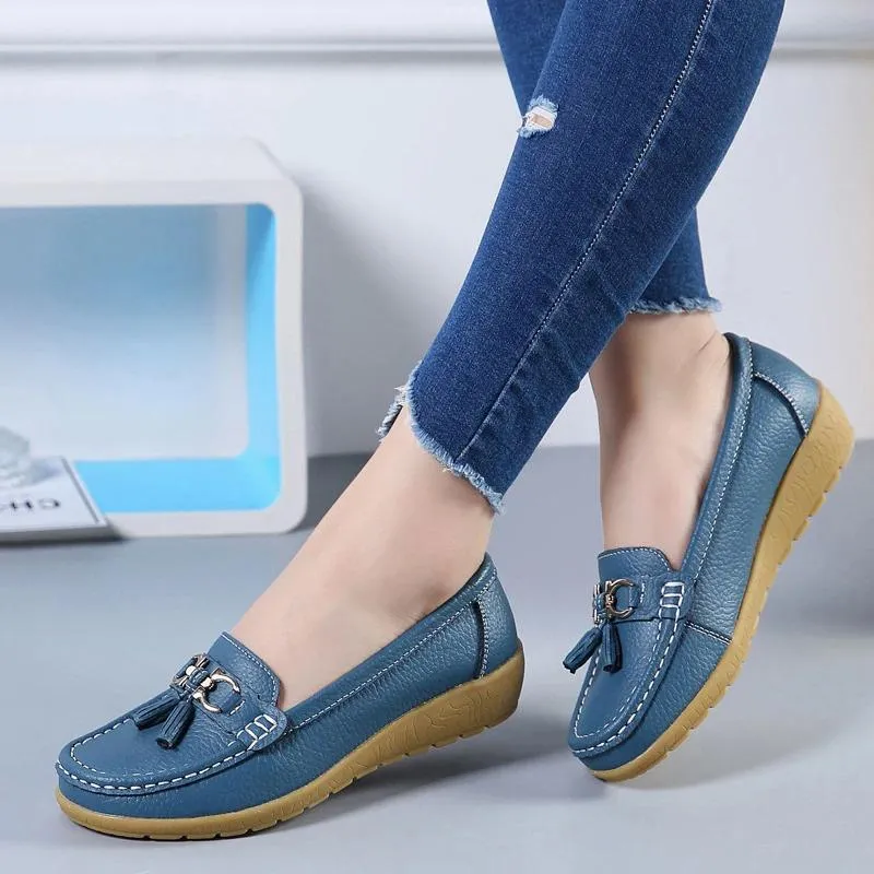 Leather Breathable Moccasins For Women's