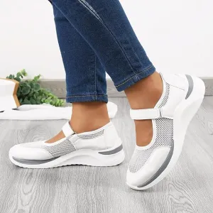 NEW Sz 8.5 Color Block Mesh Breathable Hook Loop Shoes for Women Sneakers Ladies Comfortable Platform Sneakers Casual Arch