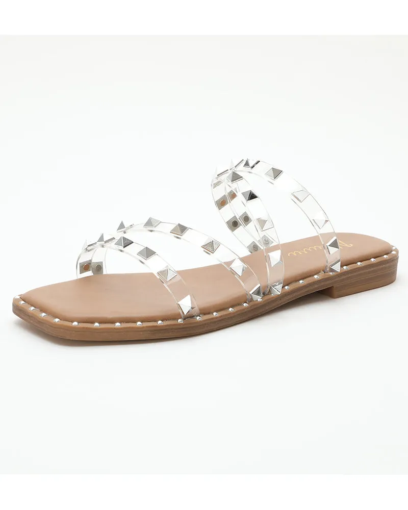 Nvuvu Beach Studded Transparent Strap Shoes