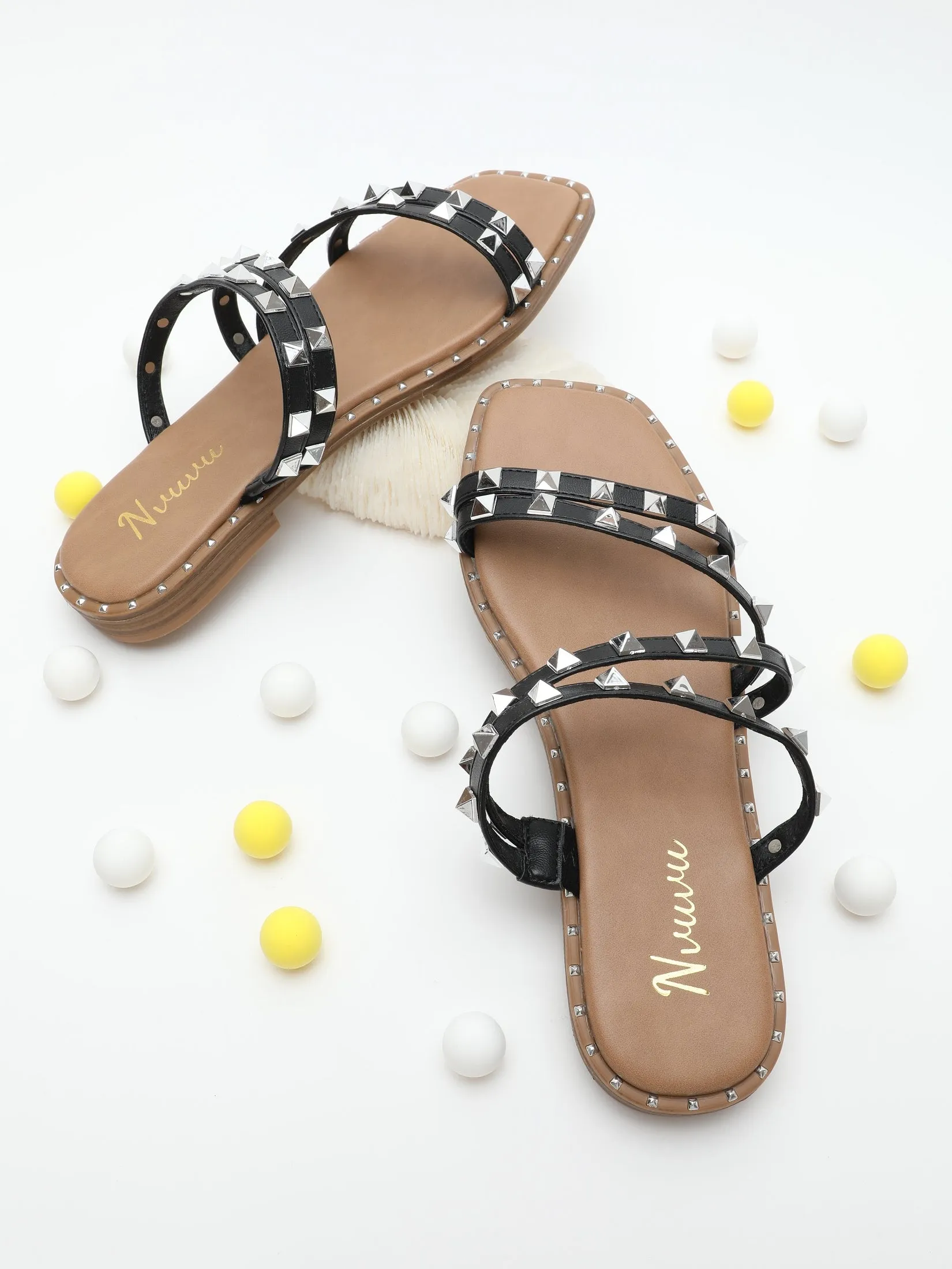 Nvuvu Beach Studded Transparent Strap Shoes