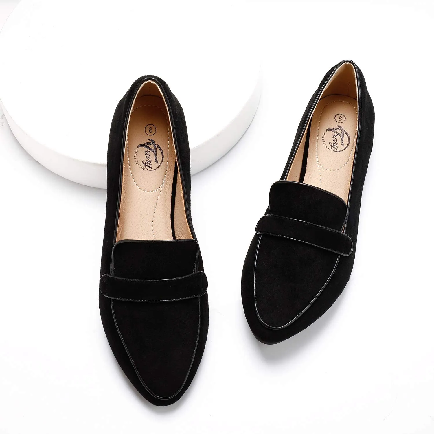 Pointed Toe Loafers Slip on Flat