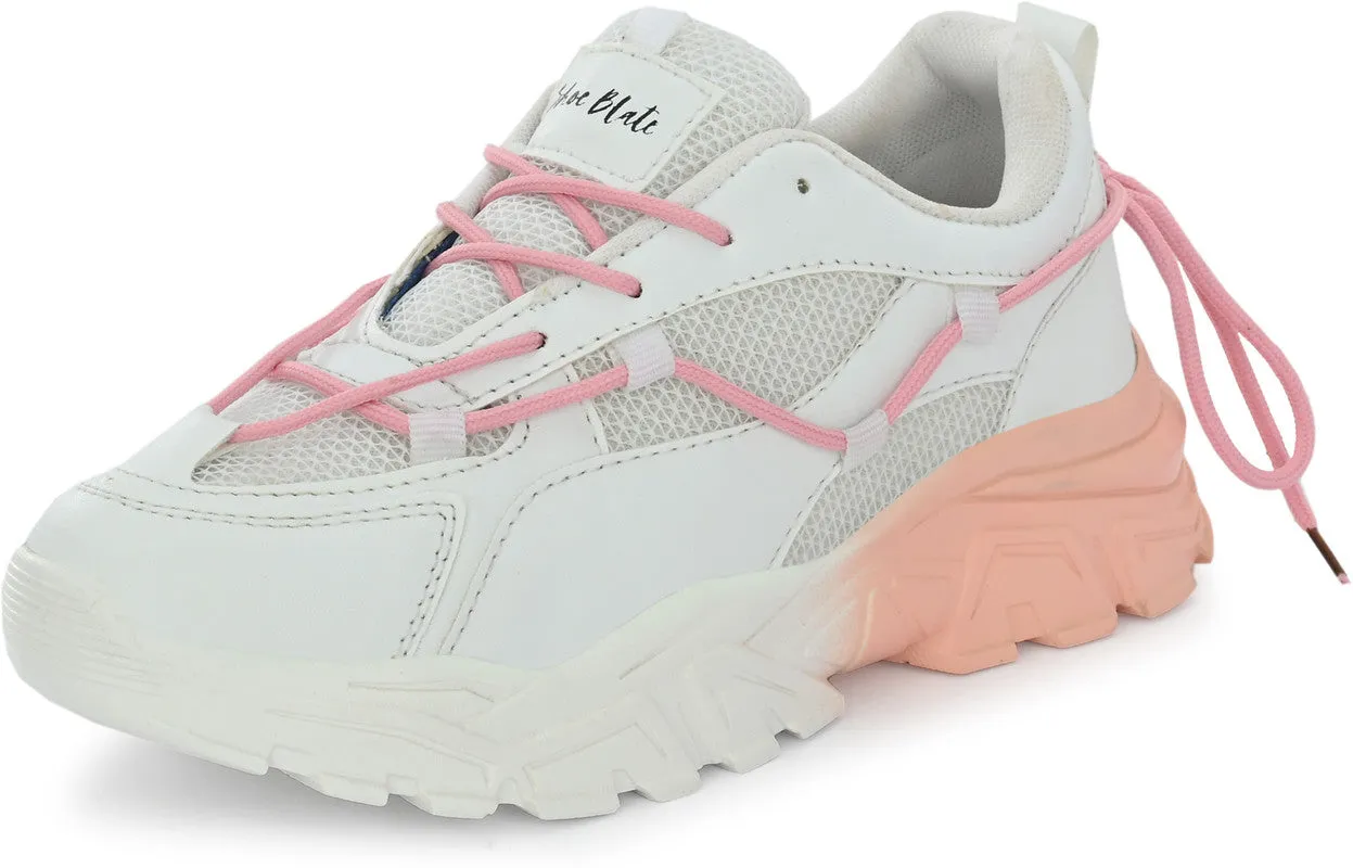 SHOE BLATE Light,Comfortable,Trendy,Walking,Outdoor, Premium,Daily use Sneakers For Women Training & Gym Shoes For Women (Pink , 4)