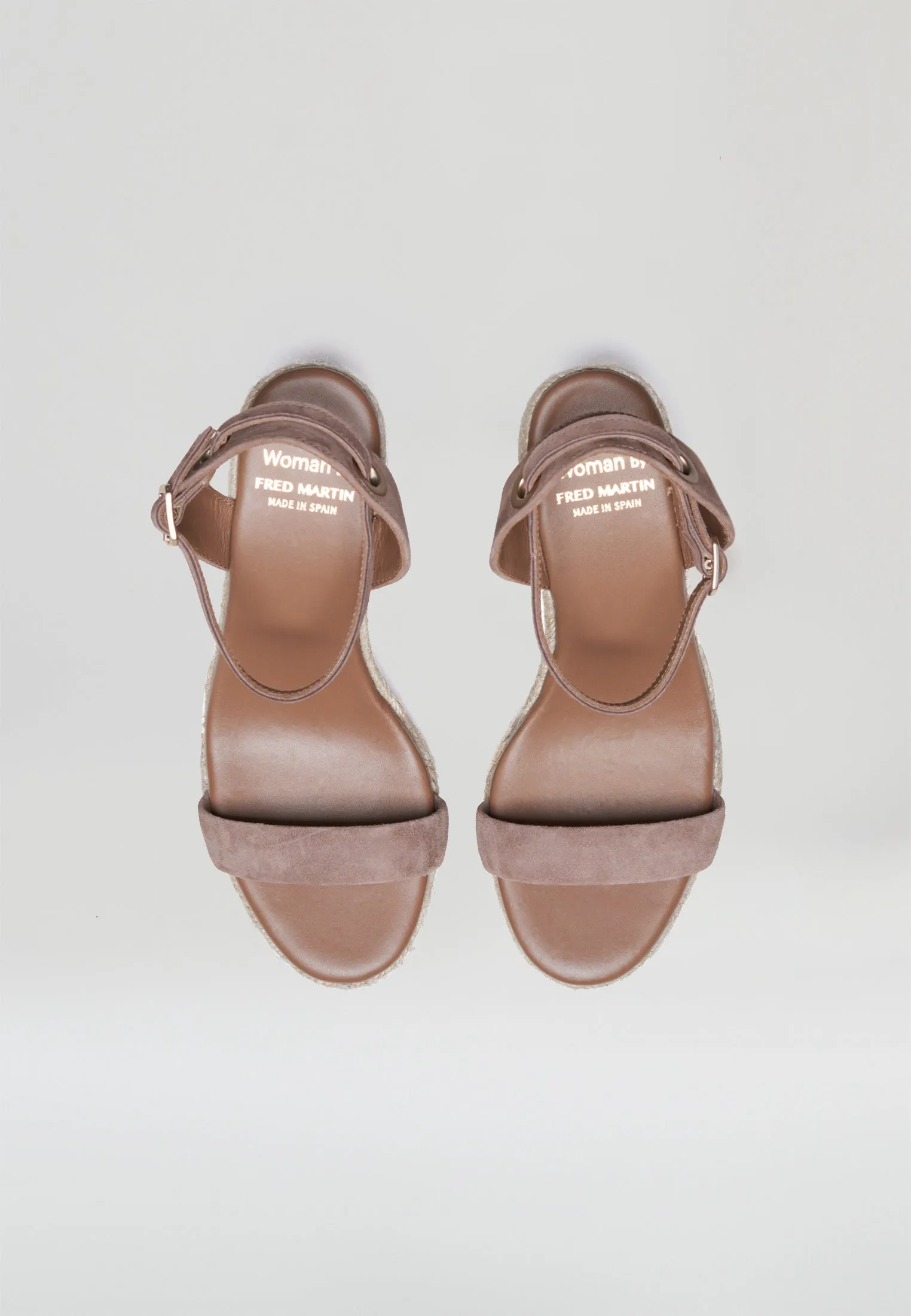 Wedge Sandals - Taupe Suede