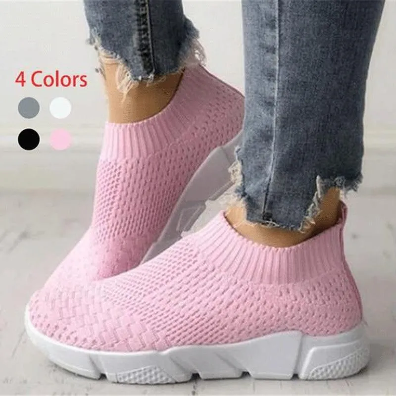 Women Shoes Sneakers Women Shoes Breathable Flyknit White Sneakers