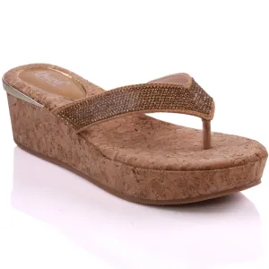 Womens ‘Aresa’ Wedge Thong Slippers